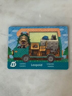 Leopold 37 Animal Crossing Welcome Home Amiibo card RV series mint new unscanned
